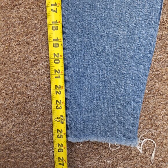 WOMENS PULL & BEAR SIZE EUR 34 USA 2 CRUVEY BLUE WASH MOM TAPERED DENIM JEANS - Picture 7 of 12